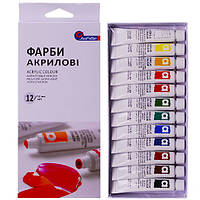 Акрилові фарби "Basics" Plastic-tub 12кол*12мл,EA1212