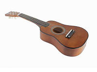 Гитара деревянная шестиструнная детская игровая струны металлические медиатор запасн струна коричневый цвет