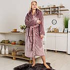Довгий махровий халат жіночий бронзовий, розмір S (46) - XL (52), фото 2