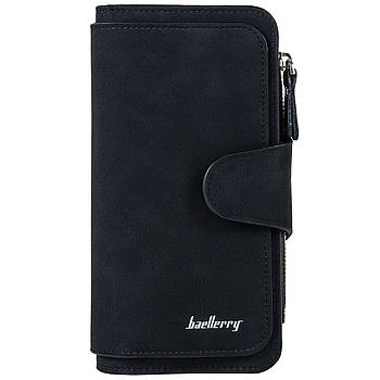 Жіночий замшевий гаманець (19х10,5х2 см) Baellerry Forever, Чорний / Клатч жіночий з замші