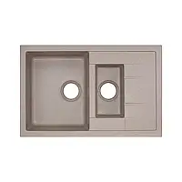 Кухонна мийка з додатковою чашею Qtap CS 7648 Beige (QT7648BEI551)