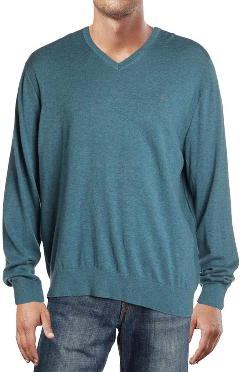Чоловічий пуловер Michael Kors з довгими рукавами з v-подібним вирізом, зелений, розмір XXL, 100% оригінал, USA