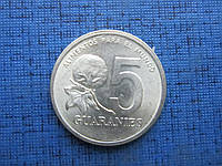 Монета 5 гуарани Парагвай 1992 состояние