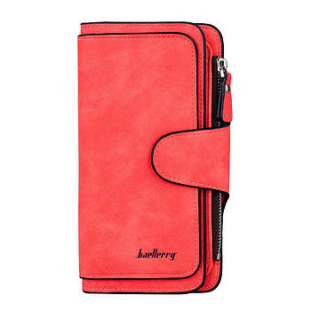 Жіночий замшевий гаманець (19х10,5х2 см) Baellerry Forever, Кораловий / Клатч жіночий з замші