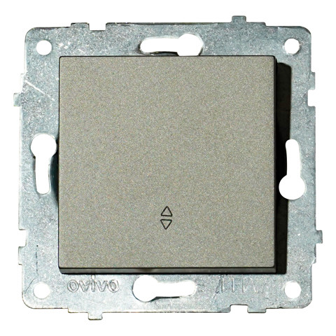 Механізм вимикача прохідний 1-клавішний GRANO антрацит, фото 1