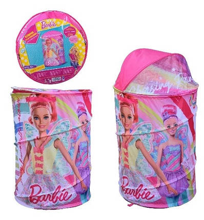 KMD-3514 Кошик для іграшок Barbie в сумці - 49*49*3 см, розмір кошика - 43 * 43 * 60 см, фото 1
