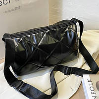 Стеганая женская сумка через плече, мягкая сумочка черного цвета, CC-3772-10