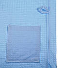 Банний халат Supretto трикотажний вафельний, блакитний (Арт. 7120-0001), фото 4