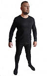 Комплект чоловічої термобілизни молодіжного зимового INDENA термокофта та штани чоловічі чорного кольору розмір XL, фото 5