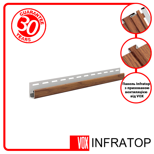 J-планка Софіт VOX Infratop Золотий дуб 3,05 м