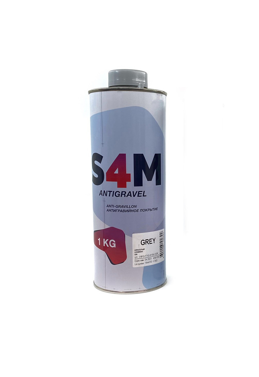 Антигравий (гравітекс) для захисту днища та колісних арок S4M сірий 1л