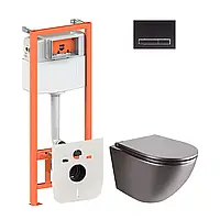 Набір Qtap-інсталяція 4 в 1 з панеллю змиву Nest (QT0133M425 + QT0111M08V1091MB) + унітаз із сидінням Robin