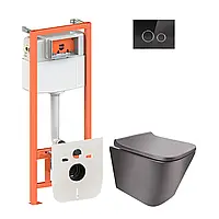 Набір Qtap-інсталяція 4 в 1 з панеллю змиву Nest (QT0133M425 + QT0111V1107GB) + унітаз із сидінням Tern
