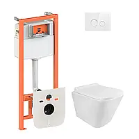Набір Qtap-інсталяція 4 в 1 з панеллю змиву Nest (QT0133M425 + QT0111V1164GW) + унітаз із сидінням Scorpio