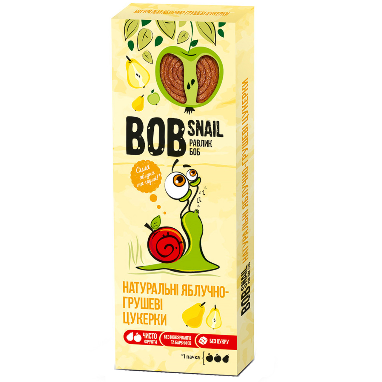 Натуральні цукерки Snail Bob (Равлик Боб), яблоко-груша, 30 г