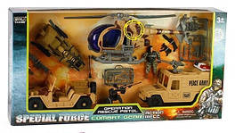 6646 BA Набір військової техніки 11 елементів, вертоліт на батарейках зі світлом і звуком, 2 машинки, 2 соладату,