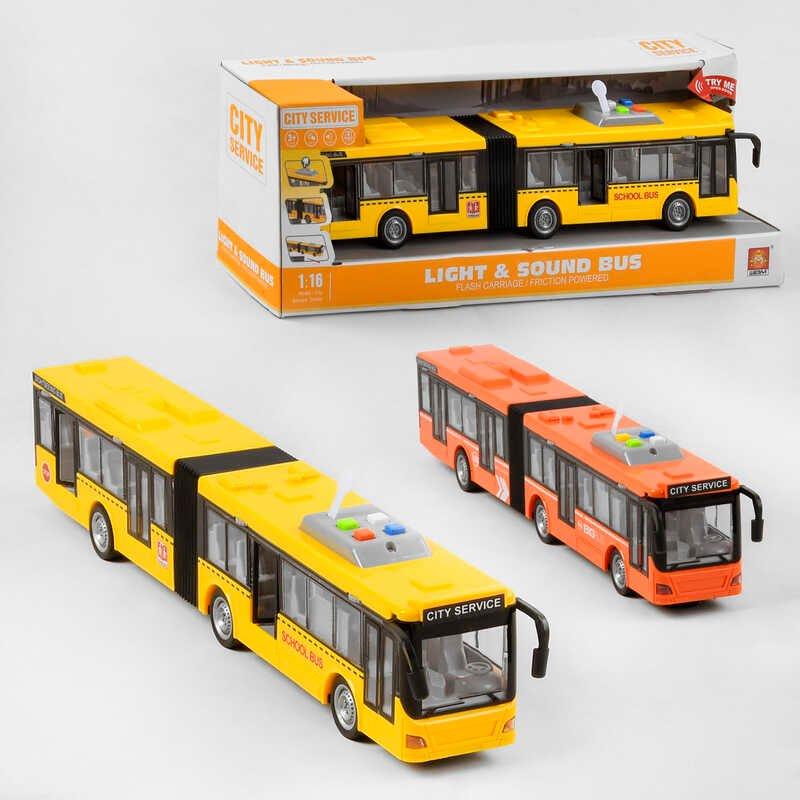 WY 913 Автобус гармошка, світло, звук, інерція, у коробці 48 х 11 х 16 см к. WY 913