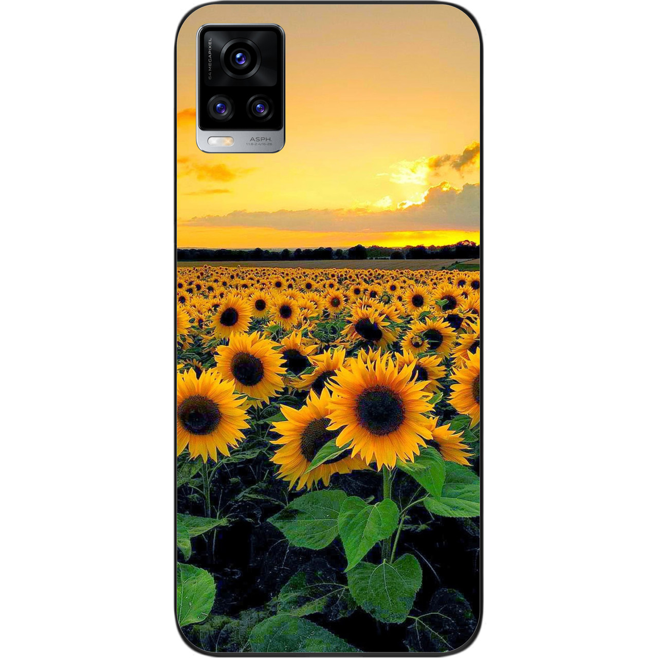 Чохол силіконовий для Vivo V20 з картинкою Соняшники