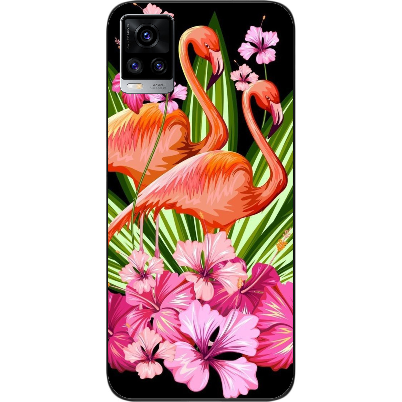Чохол силіконовий для Vivo V20 з картинкою Фламінго