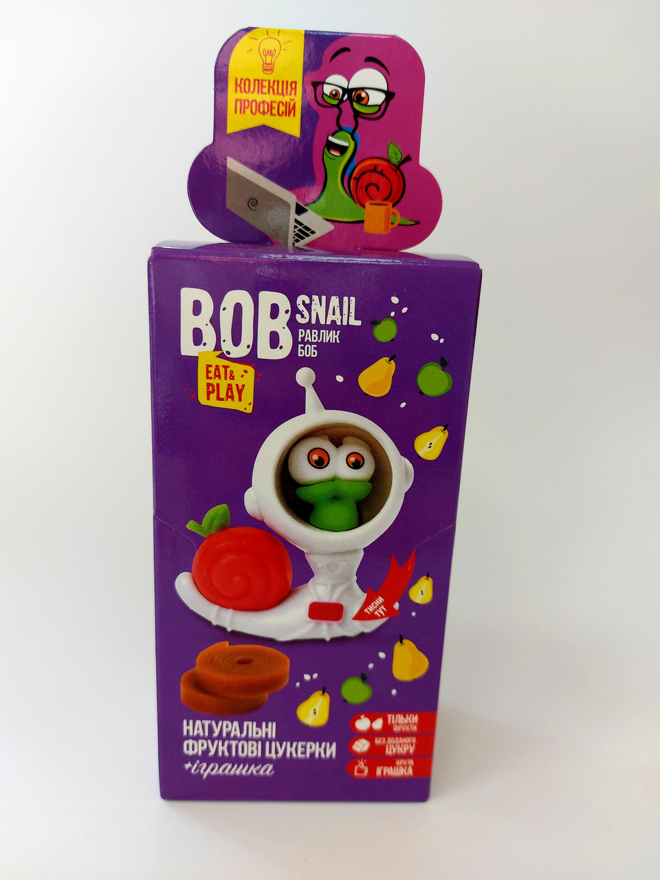 Набір яблучно-грушеві цукерки + іграшка Snail Bob (Равлик Боб)
