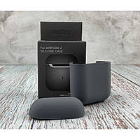 Чехол силиконовый Silicone Case AirPods 1/2 (Dark Grey) Серый