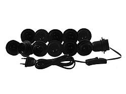 Підсвітка гримерного дзеркала світлодіодна врізна з ручним вимикачем 12шт (чорний колір)