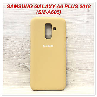 Оригінальний чохол Soft touch для Samsung Galaxy A6 Plus 2018 (A605) Gold, фото 2