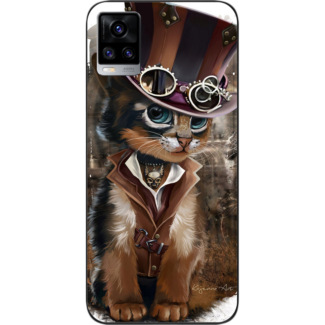 Силіконовий бампер для Vivo V20 із зображенням Кіт у капелюсі