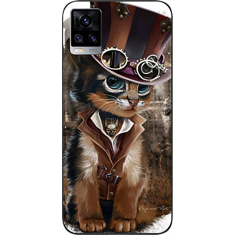 Силіконовий бампер для Vivo V20 із зображенням Кіт у капелюсі, фото 1