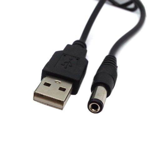 USB-кабель шнур із штекером живлення D=5,5 (5.5 х 2.1)