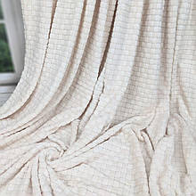 Велюрове покривало мозаїка молочний євро розмір 200*220 см