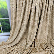 Велюрове покривало мозаїка пісочний євро розмір 200*220 см