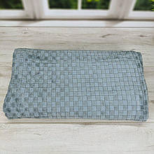 Велюрове покривало мозаїка сіро-блакитного євро розмір 200*220 см