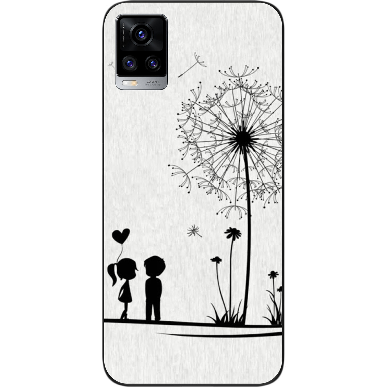 Оригінальний чохол для Vivo V20 з картинкою Діти і кульбаба