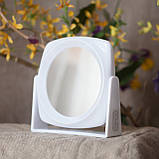 Дзеркало косметичне двостороннє настільне біле D-18x18 см TITANIA art.1580L, фото 8