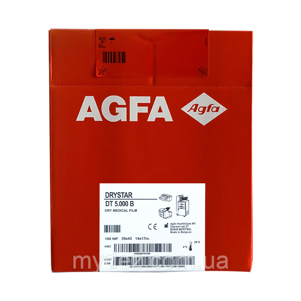 Купить Рентгеновская пленка AGFA Drystar DT5.000I B 35х43 см (100 ...