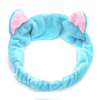 Косметична пов'язка на голову, пов'язка для макіяжу ''Котячі вушка" (блакитний)