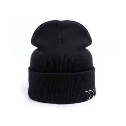 Шапка з кілцями розмір One Size Чорна, фото 1