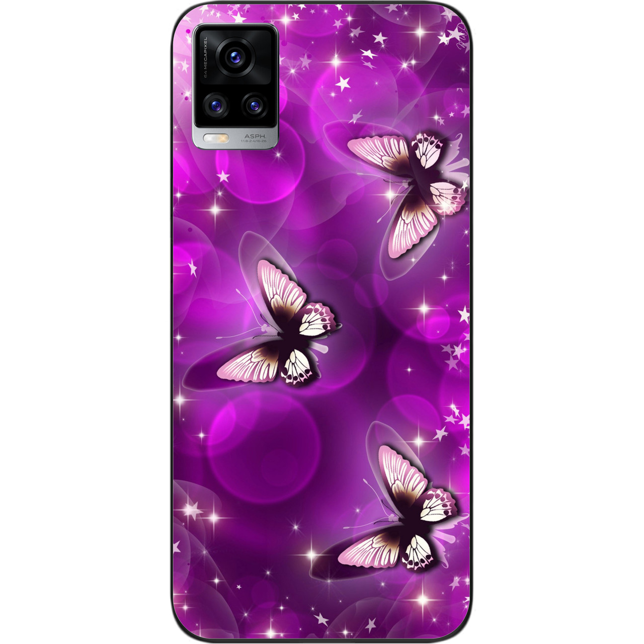 Оригінальний чохол для Vivo V20 з картинкою Бузкові метелики