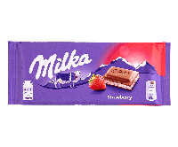 Молочний шоколад з полуницею Milka Strawberry 100гр.