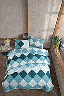 Покривало стьобане з наволочками ТМ Cotton Touch двоспальне 200х220 см Quattro Mint
