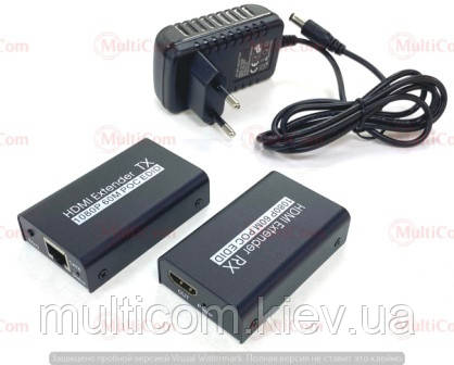 03-03-134. HDMI EXTENDER: передавач (TX) + приймач (RX), по 1 кабелю Cat5E/6/7 до 60м
