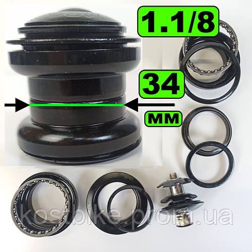 Рулевая неинтегрированная 1 1/8" Neco 34 мм , безрезьбовая Рулевая 1 1/ ...