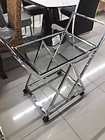 Сервірувальний/косметологічний столик K-01 прозорий + хром від Vetro Mebel