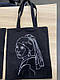 Еко-сумка для покупок шоппер розмір 35 * 41см (матеріал саржа) арт-дівчинка, фото 3