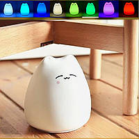 Детский светильник ночник Little Cat Silicone Light силиконовый ночник в виде милого котика 7 RGB цветов