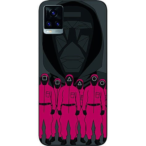 Силіконовий чохол для Vivo V20 з картинкою Гра в кальмара Наглядачі, фото 1