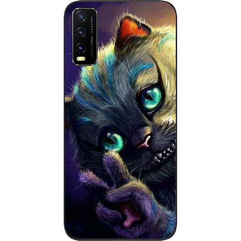 Чохол силіконовий для Vivo Y20 з картинкою Чеширський кіт, фото 1