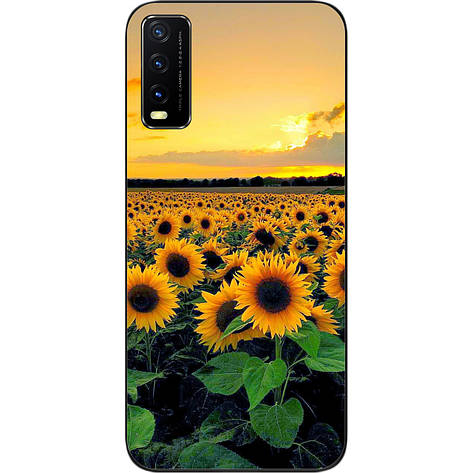 Чохол силіконовий для Vivo Y20 з картинкою Соняшники, фото 1