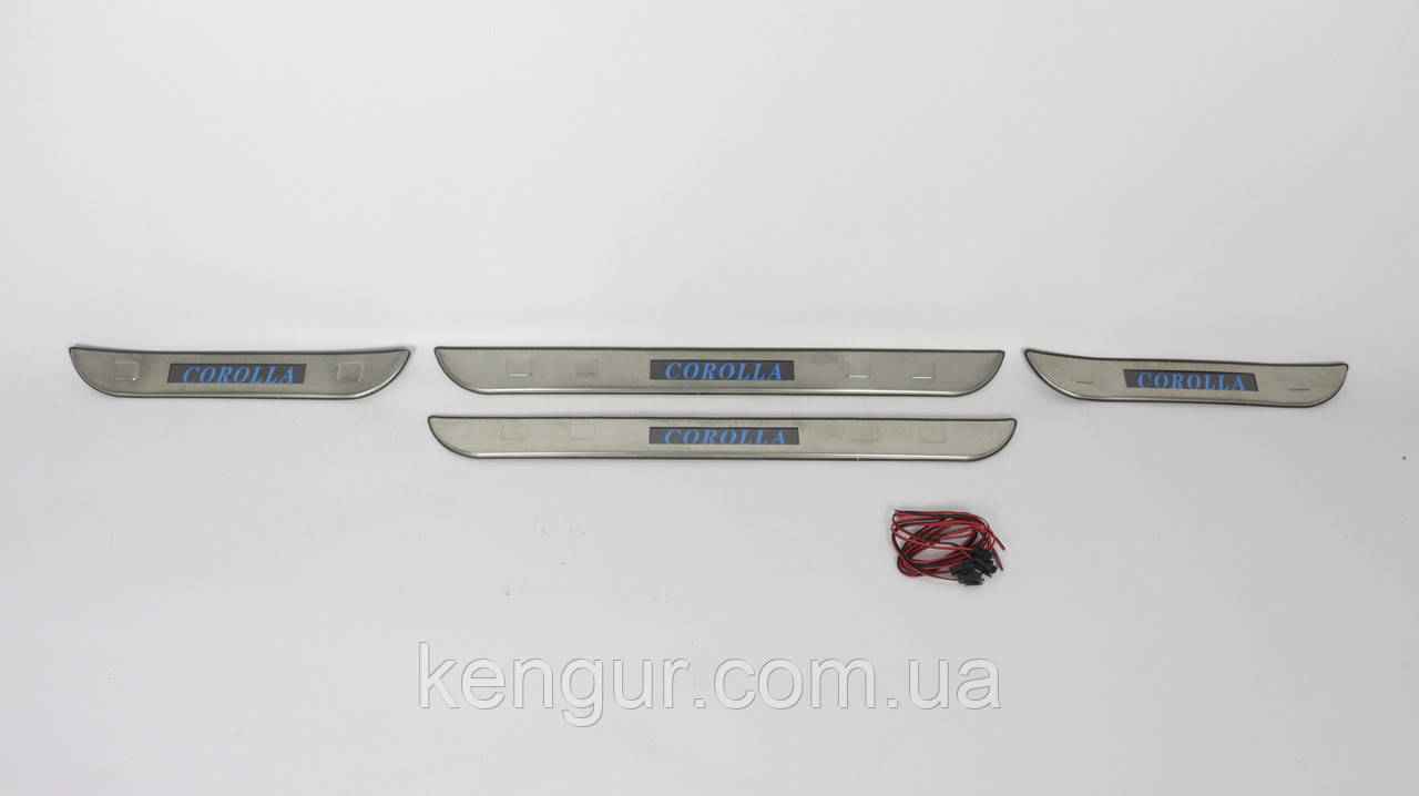 Накладки на пороги в салон (LED, China) Toyota Corolla 2006-2012
